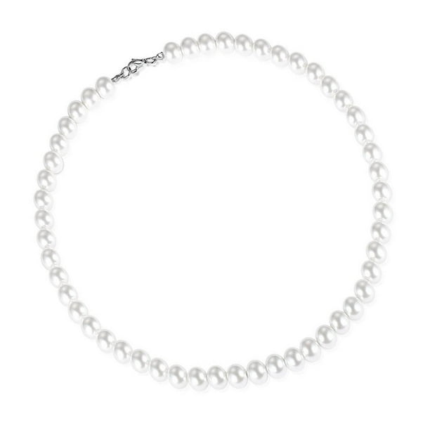Artificial Pearl Necklace,Faux Pearl Necklace Men Wedding Faux Pearl