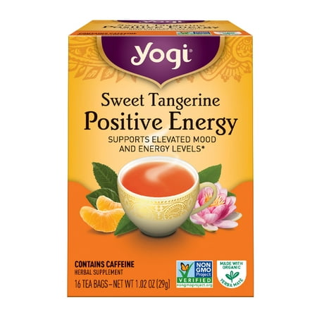 (6 Boxes) Yogi Tea, Sweet Tangerine Positive Energy Tea, Tea Bags, 16 Ct, (Best Herbal Tea For Energy)