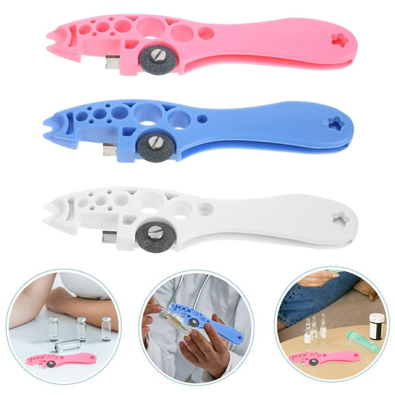 SOPOTUTU 3Pcs Medical Bottle Opener Ampoule Opener Brass Pink Adults Travel