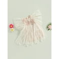thumbnail image 3 of Coduop Toddler Kids Girls Princess Mini Dress Fly Sleeve 3D Flower Lace Embroidery Dress Mesh Dress, 3 of 8
