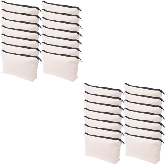28 Pcs Canvas Pencil Case Canvas Bag Small Zipper Pouch Pencil Pouches Bulk Pencil Bag