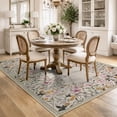 thumbnail image 4 of Wonnitar 5x7 Floral Washable Rug, Beige Rugs for Bedroom, Soft Low Pile Living Room Area Rug, Non-Slip Throw Carpet for Nursery Playroom, 4 of 12