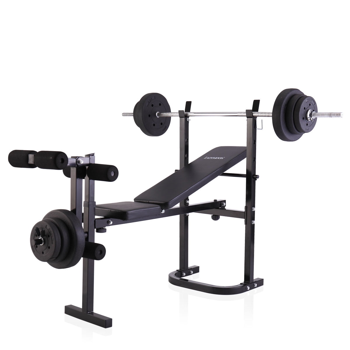 Jaxpety Weight Lifting Folding Bench With Rack Home Workout Adjustable