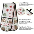 thumbnail image 2 of Yayeee Double Oven Mitt Kitchen Heat Resistant Baking 35" x7" Quilted Glove, Brown Nordic Christmas, 2 of 6
