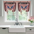 thumbnail image 4 of Independence Day Tie Up Curtains for Windows, Adjustable Balloon Window Shades, Eagle U.S Flag Red Blue Stripes Retro Kitchen Window Treatments Farmhouse Short Curtains with Rod Pocket 42"x45", 4 of 8