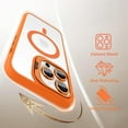 thumbnail image 5 of Shockproof Kickstand Heavy Duty Clear Case For Apple iPhone 16 Plus Compatible With MagSafe With Camera Lens Protector Orange, 5 of 9