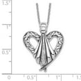 thumbnail image 4 of Auriga 925 Sterling Silver Rhodium-plated CZ Antiqued Angel of Friendship Necklace for Women 18", 4 of 6