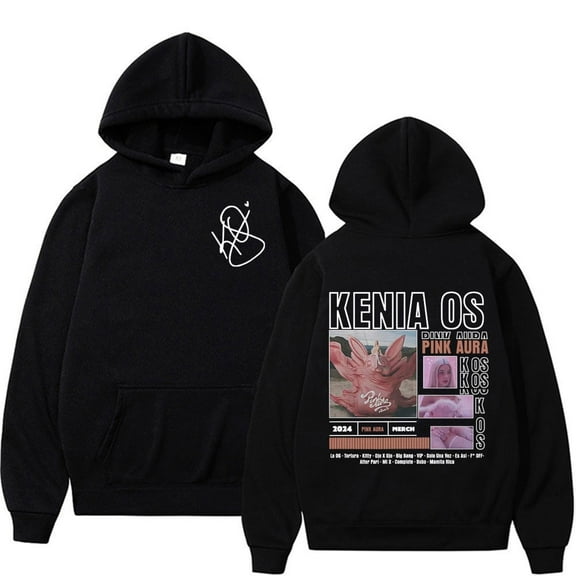 Singer Kenia Os 2025 Pink Aura Album Tour Graphic Hoodies - Fashion Hip Hop Casual Hoodies, Men Women Long Sleeve Streetwear