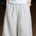 thumbnail image 6 of MLCDZ Womens Cotton Linen Lightweight Cropped Pants Loose Fit Wide Leg Capri Casual Loose Plus Size Elastic Waist Trousers, 6 of 6