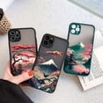 thumbnail image 4 of Funda de teléfono con mapa de paisaje Fuji de montaje estético japonés, cubierta a prueba de golpes para iPhone SE2, 7, 8 Plus, 14, 13, 12, 11 Pro Max, Mini, XR, XS, X, 4 of 4