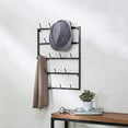 thumbnail image 3 of MyGift Modern Matte Black Wall Mounted Metal Hat Rack, 3 of 5