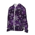 thumbnail image 2 of Pofeuu Snowflake Gradient Purple Print Sun Protection Outdoor Lightweight Full Zip UV Cooling Hoodie Long Sleeve Summer Clothing for Outdoor Hiking-Medium, 2 of 5