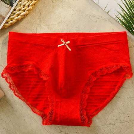 Panties for Women Bow Decor Panty Women s Seamless Panties Bubble High Elastic Seamless Cotton Breathable Mid-Waist Hip Lift Breathable Strench Briefs QIPOPIQ Clearance