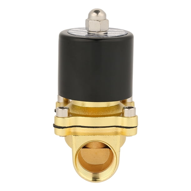 Válvula solenoide AC110V PT3 / 4, Jectse 1pc PT3 / 4 Válvula solenoide de latón normalmente cerrada de dos puertos Válvula de agua Válvula electromagnética NC Válvula magnética eléctrica Amonsee No
