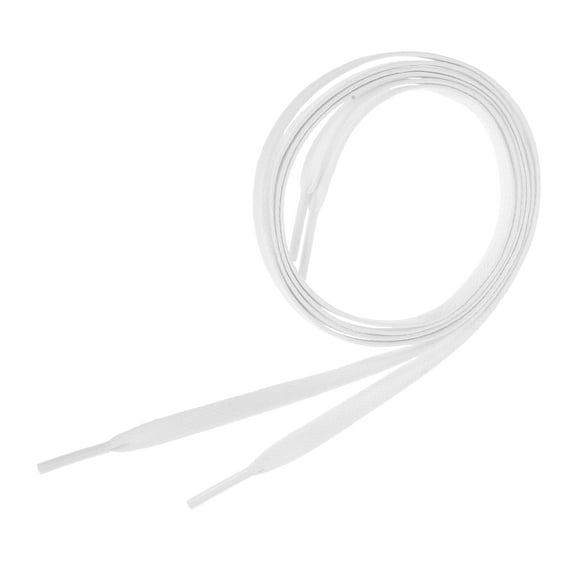 QIFULL 1Pair Cotton Waxed Shoelace Flat Design for Casual Shoe Tie in White Color