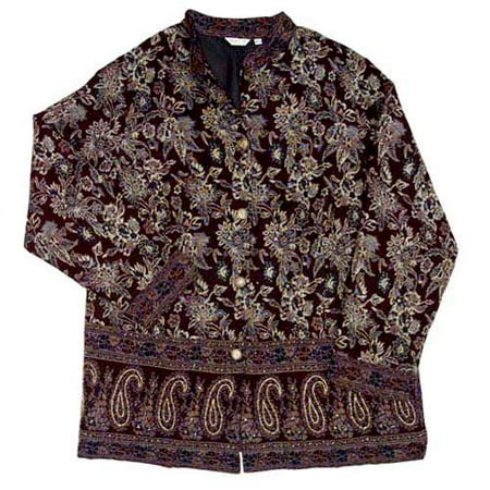 White Stag - Women's Plus Mandarin Paisley Jacket