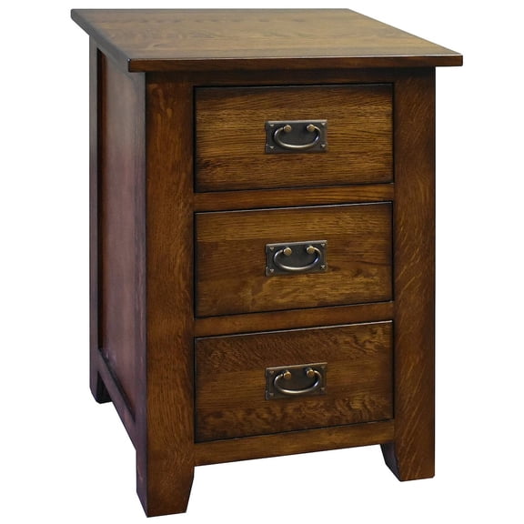 Mission Quarter Sawn Oak 3 Drawer Nightstand - Walnut