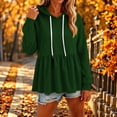 thumbnail image 4 of Yeaiivve Babydoll Hoodies for Women Puff Sleeve Drawstring Cute Hoodie Peplum Hem Casual Loose Fit Tops Comfy Lightweight Pullovers M, 4 of 7