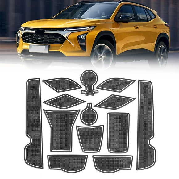 Keep Your Car Interior Scratch Free with Car Gate Slot Mat for Chevrolet for Trax 2024 Black+White Front Placement
