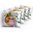 thumbnail image 5 of Ambesonne Colorful Throw Pillow Cover 4 Pack, Exotic Savannah Animals, 16", Multicolor, 5 of 7