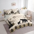 thumbnail image 3 of Feelyou Hippie Bear Men Bedding Comforter Set 7pcs, Cartoon Jungle Animal Queen Bedding Sets, Western Lodge Cabin Reversible Queen Sheet Sets, Microfiber Bedroom Decor, 3 of 7