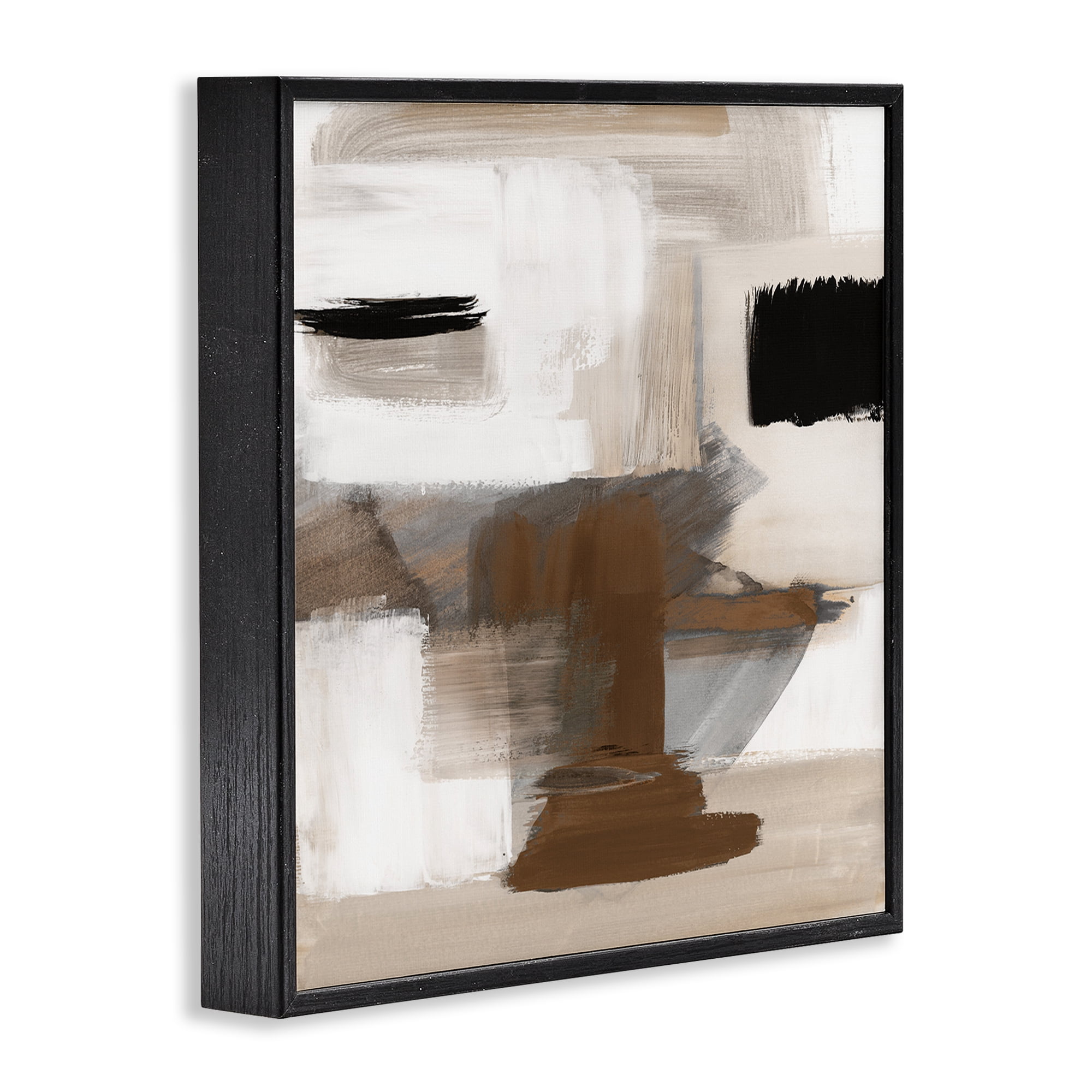 Stupell Industries Desert Impression Abstract Abstract Painting Black Framed Art Print Wall Art, 24 x 24