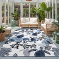 thumbnail image 2 of Area Rugs 3'x5', Navy Blue Black Coastal Turtle Carpet Runner Indoor Outdoor Rugs Home Decor Aesthetic, Nautical Sea Coral Shell Non Slip Mats Washable Accent Rug for Living Room Bedroom, 2 of 8