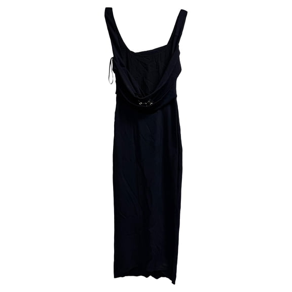 Pre-Owned Burberry Jewel-Embellished Sleeveless Midi Dress in Black Viscose