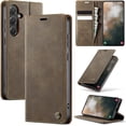 thumbnail image 1 of Funda tipo cartera para Samsung Galaxy S24 5G. Funda de piel tipo cartera con tarjetero, soporte, cierre magnético, protección RFID, TPU a prueba de golpes, compatible con Galaxy S24, 1 of 8