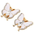 thumbnail image 3 of MRLESS 2pcs Women's Rhinestone Butterfly Cufflinks, Alloy Shirt Cuff Links for Bridal Wedding Party Accessories, Sparkling Crystal Button Covers, 3 of 8