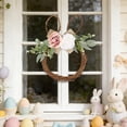 thumbnail image 5 of Gqtwoy Easter Bunny Floral Wreath, Artificial Wicker Door Decor, Spring Home Accent, Multicolor Easter Decorations, LED Lighted Centerpiece, Rattan Flower Arrangement, 5 of 6