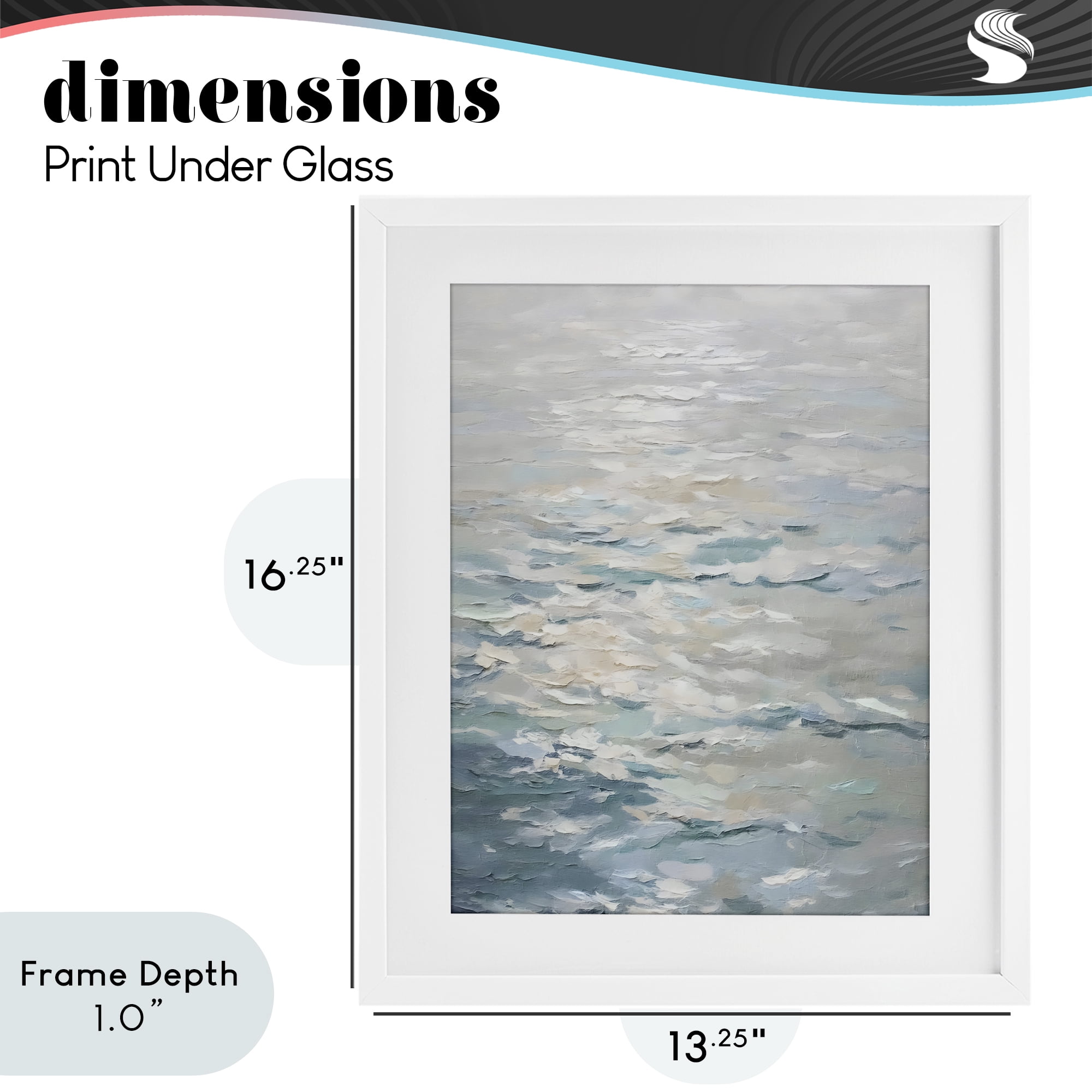 Stupell Industries Shallow Reflections Calm Sea White Framed Print Under Glass, design by Riley B