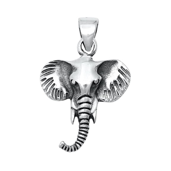 Sterling Silver Elephant Head Pendant Animal Nature Tusks Africa Charm 925 New Jewelry Female Unisex