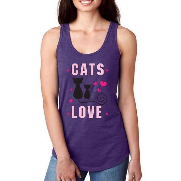 Cats Love Silhouettes  Racerback Tank Women -Image by Shutterstock, Female XX-Large