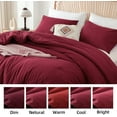 thumbnail image 6 of Oversized King Comforter Dark Red, 3pcs (1 Boho Red Comforter & 2 Pillowcases) Lightweight Oversized King Size Comforter Sets Bedding Blanket, 6 of 6