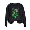 thumbnail image 4 of VKOYWKM Joyeuse St Patricks Day Sweatshirts pour Femmes, Chandails à Manches Longues à Imprimé Trèfle Irlandais Porte-Bonheur, Coupe Ample, Col Ras du Cou, Chandails, 4 of 5