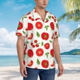 thumbnail image 3 of KLL Fresh Red Tomato Pattern Men's Hawaiian Shirt Short Sleeve Button Down Beach Shirts,Medium, 3 of 7
