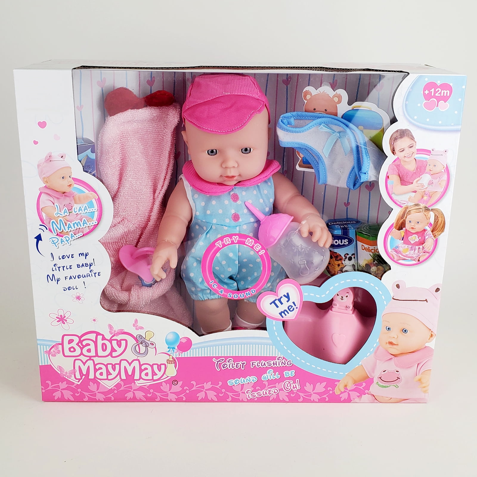 Girls Baby Doll Playset Realistic Doll Light and Sound Toy for Girls