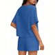 thumbnail image 4 of Conjunto Corto Casual para las Mujeres Manga Corta Bolsillo Pantalones Cortos Pantalones de Señoras Conjunto con Cuello Redondo Top, Ropa Casual de Verano, 4 of 6