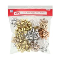 20 COUNT GIFT BOW ASSORTMENT - GOLD/SILVER