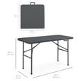 thumbnail image 2 of KWUXIN 4ft Plastic Folding Table, Indoor Outdoor Heavy Duty Portable w/Handle, Lock for Picnic, Party, Camping - Dark Gray, 2 of 5