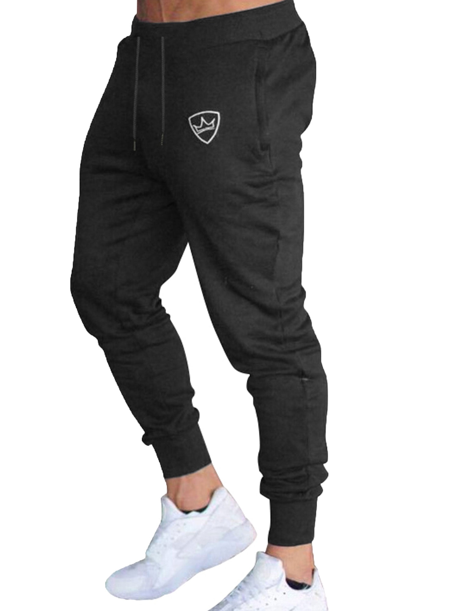 black skinny tracksuit bottoms mens