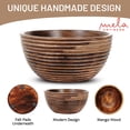 thumbnail image 4 of Mela Artisans Hand Carved Medium Wooden Serving Bowl - Medium Burnt, 9" x 4" x 5", 4 of 6