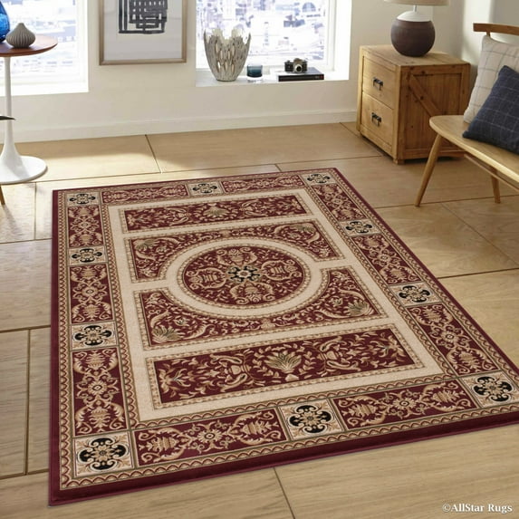 Allstar Red High-End Ultra-Dense Thickness Weight Woven Traditional Persian. High Quality Area Rug (3' 9" x 5' 3")