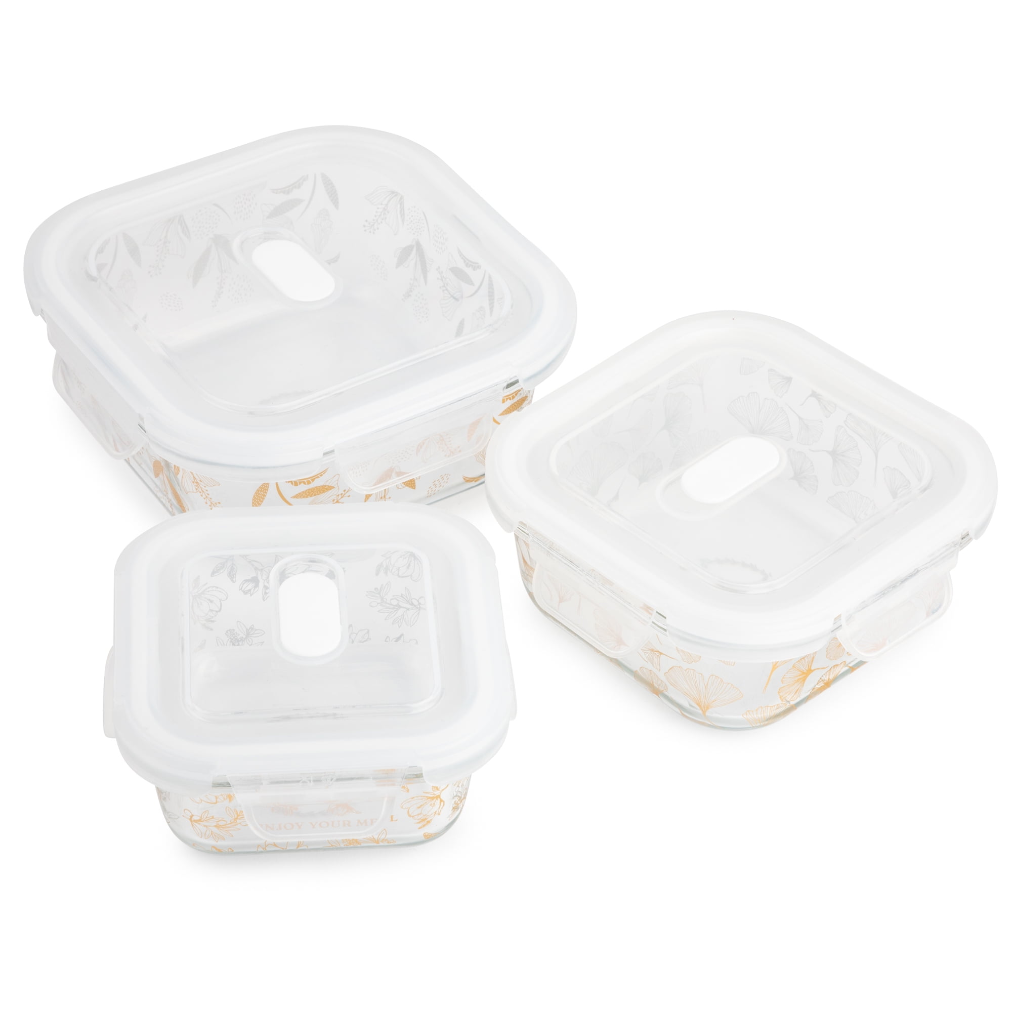 Thyme & Table Glass Food Storage Set, Gold, 6-Piece