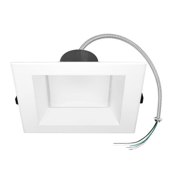 Maxxima 8 in. Recessed Commercial LED Square Downlight, Selectable Color Temperature / Wattage, up to 2550 Lumens