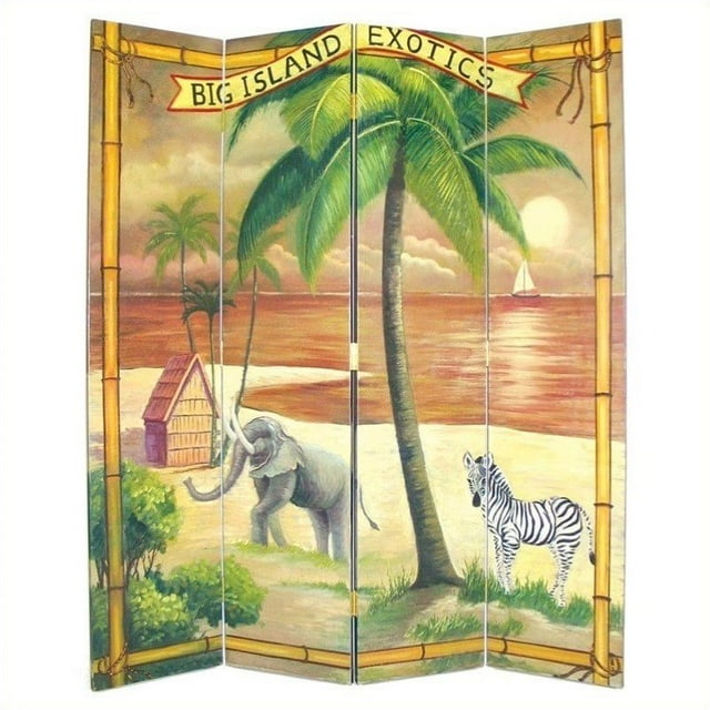 Wayborn Hand Painted The Big Island Room Divider