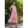 thumbnail image 5 of Pink Pure Cotton Abstract Printed Tiered Dress, 5 of 9