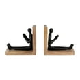 thumbnail image 6 of Artistic Man Reading Bookends - Decorative Book Accessories - Modern Home Library Shelf Accents - Sculptural Bookend and Book Ends - Bookshelf or Office & Desk Decor - Set of 2, 6", Brown & Black, 6 of 11