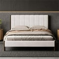 thumbnail image 2 of Pemberly Row Modern Upholstered Platform Queen Bed in Cream Fabric, 2 of 10